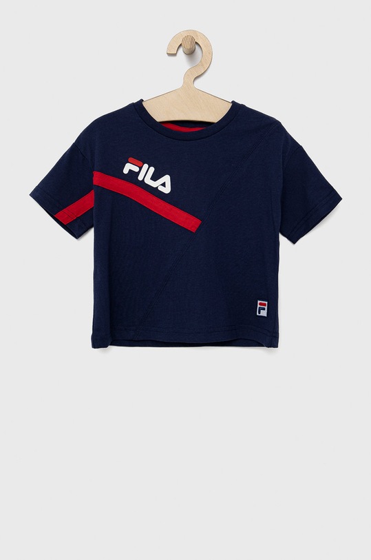 Fila t-shirt bawełniany dziecięcy nadruk granatowy FAK0088