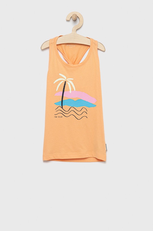 Tom Tailor top din bumbac pentru copii print portocaliu 1031382