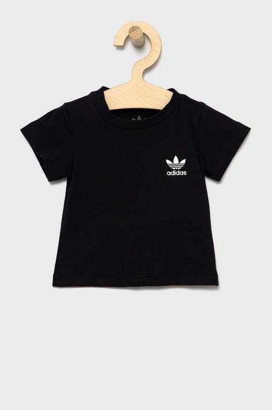 adidas Originals - Dětské bavlněné tričko HC1915 kulatý černá HC1915