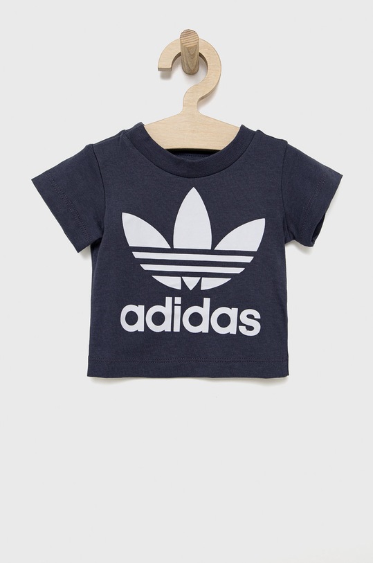 Detské bavlnené tričko adidas Originals HE2190 potlač tmavomodrá HE2190
