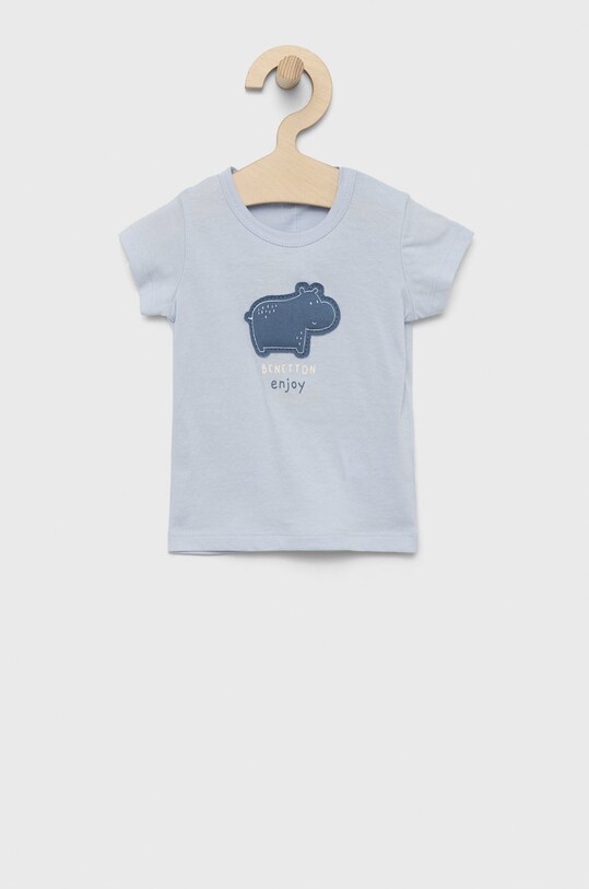 United Colors of Benetton t-shirt bawełniany dziecięcy nadruk niebieski 3I1XA1007.W