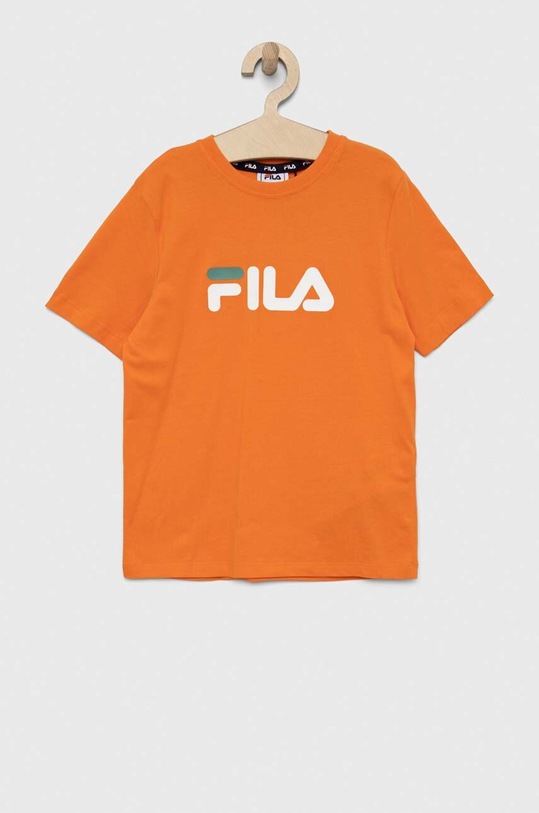 Fila t-shirt bawełniany dziecięcy nadruk pomarańczowy FAT0109