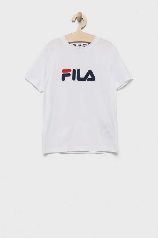Dětské bavlněné tričko Fila kulatý bílá FAT0109