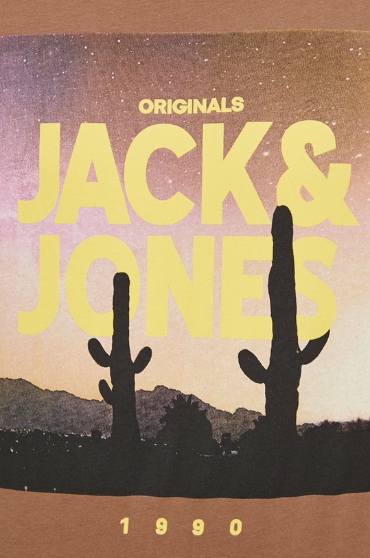 Pamučna majica Jack & Jones 12200159 smeđa