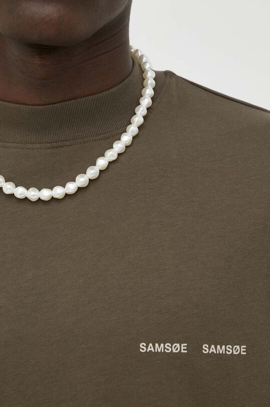 Bavlněné tričko Samsoe Samsoe Norsbro M20300010 zelená