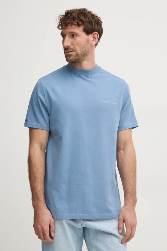 Хлопковая футболка Samsoe Samsoe Norsbro голубой M20300010