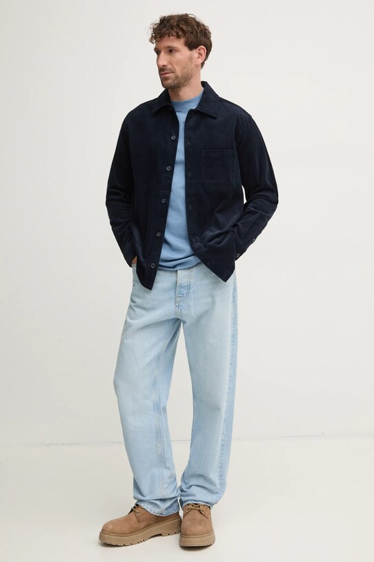 Хлопковая футболка Samsoe Samsoe Norsbro M20300010 голубой SS25