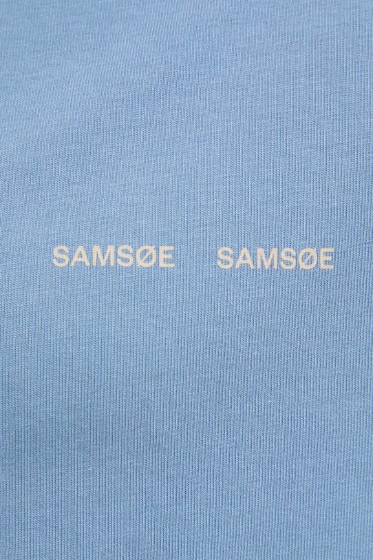 Хлопковая футболка Samsoe Samsoe Norsbro M20300010 голубой