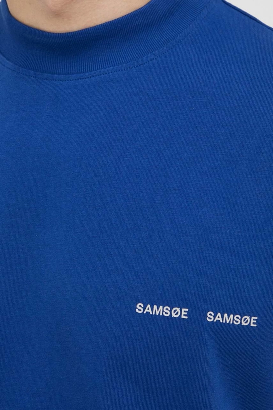 Samsoe Samsoe t-shirt bawełniany Norsbro M20300010 niebieski