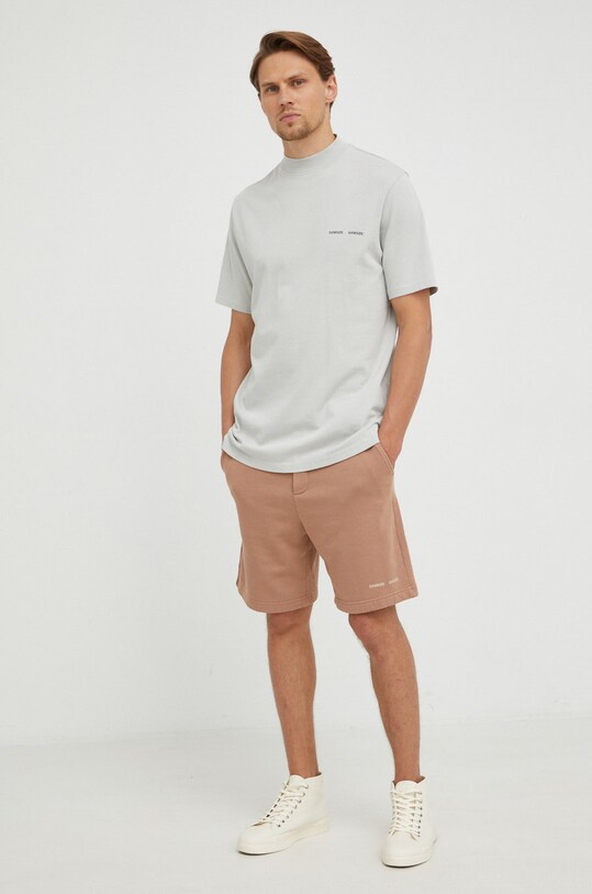 Samsoe Samsoe tricou din bumbac M20300010 gri SS25