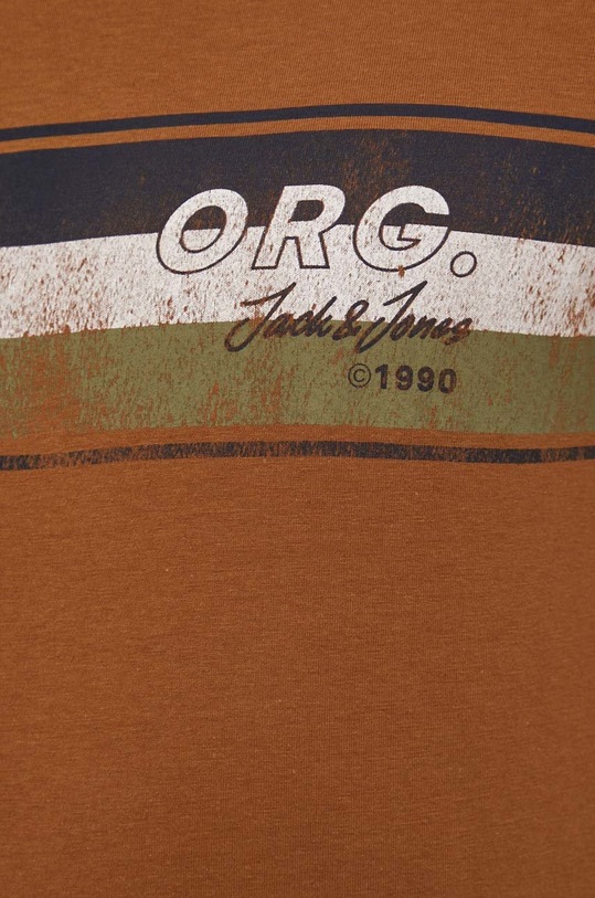 Jack & Jones t-shirt bawełniany 12205503.Rubber brązowy