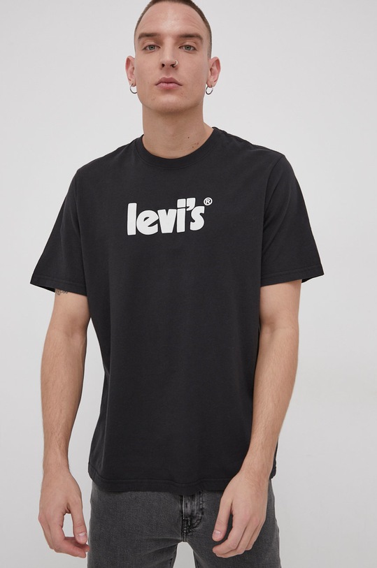 Levi's T-shirt bawełniany nadruk czarny 16143.0391