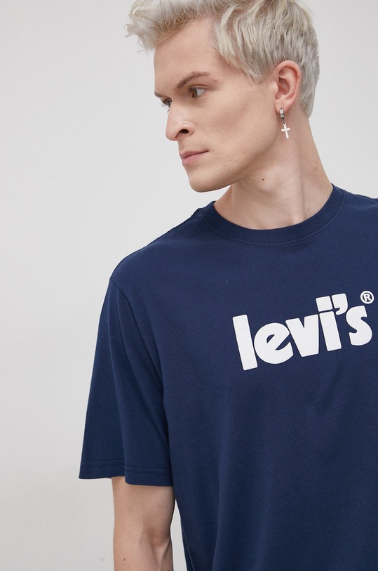 Levi's T-shirt bawełniany granatowy 16143.0393