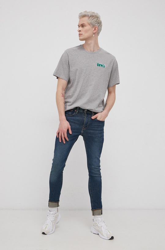 Levi's T-shirt bawełniany 16143.0395 szary SS22