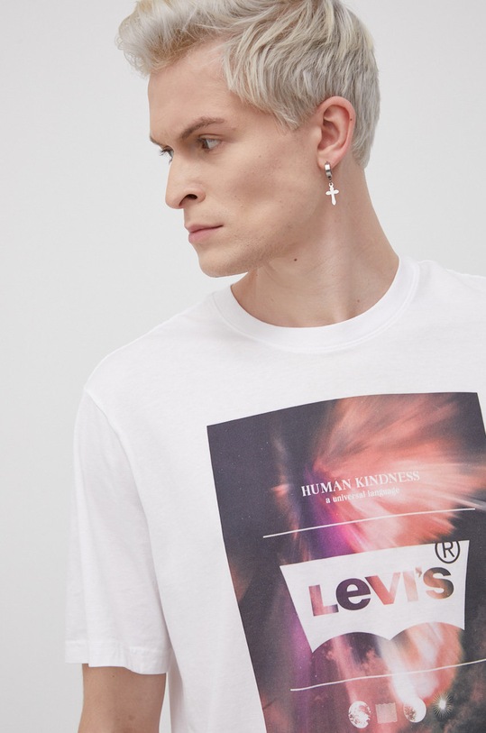 Bavlněné tričko Levi's bílá 16143.0413