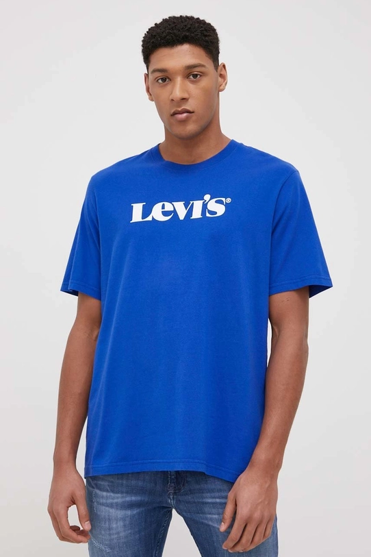 Levi's T-shirt bawełniany bawełna niebieski 16143.0532