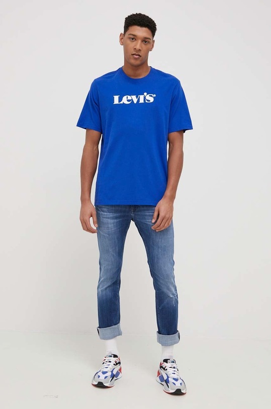 Levi's T-shirt bawełniany 16143.0532 niebieski SS22