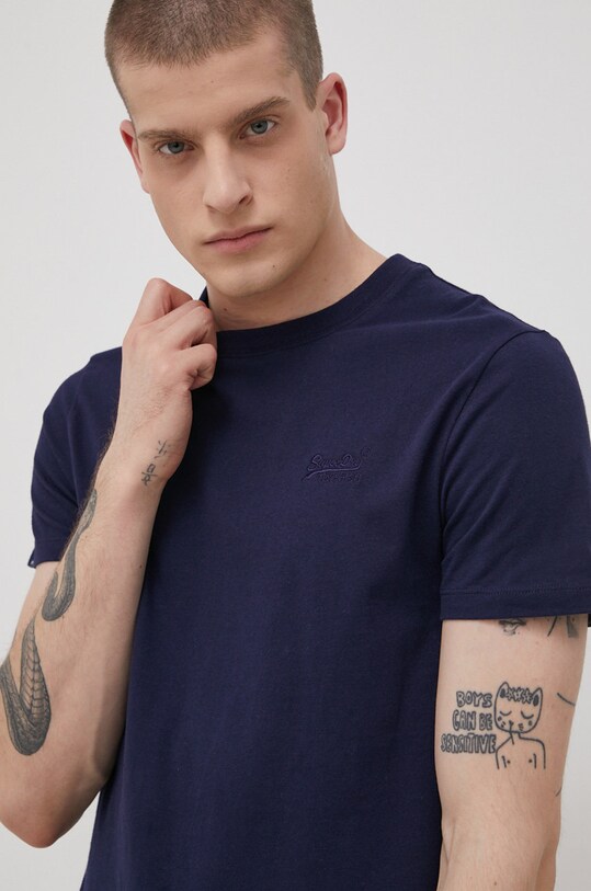Superdry T-shirt bawełniany bawełna granatowy M1011245A.6GS