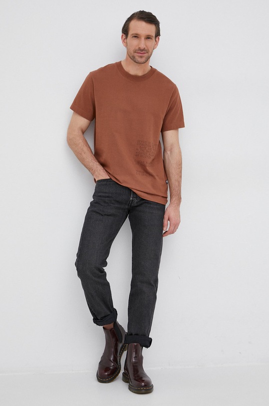 G-Star T-shirt bawełniany D20716.C784 D20716.C784 brązowy SS22