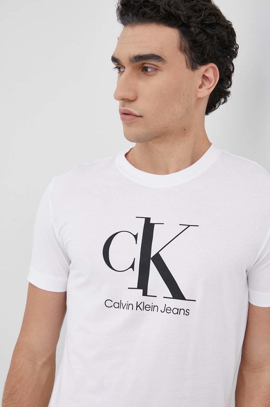 Bavlnené tričko Calvin Klein Jeans biela J30J319713.PPYY