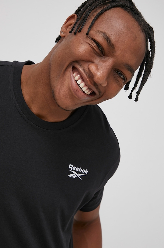 Reebok Tricou din bumbac HG4441 print negru HG4441