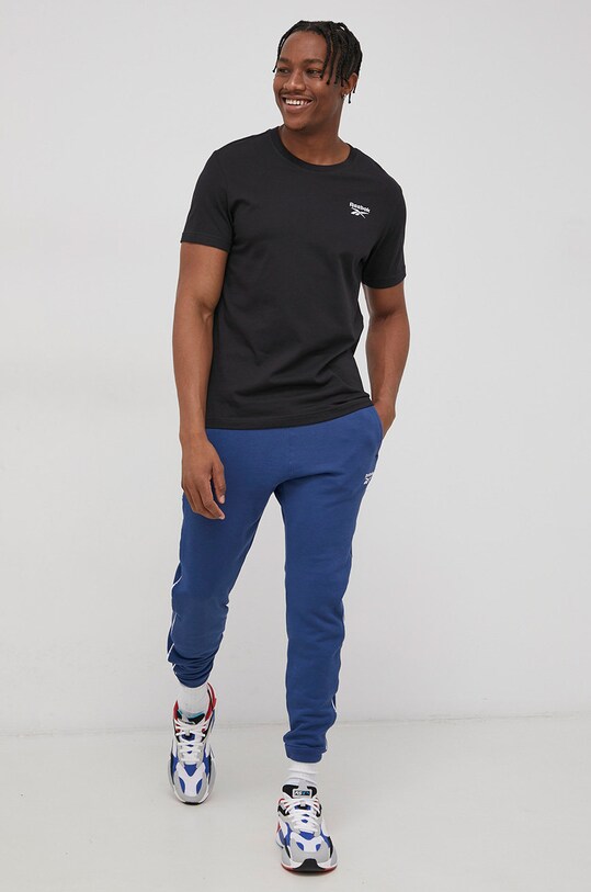 Reebok t-shirt bawełniany IDENTITY HG4441 czarny AW22