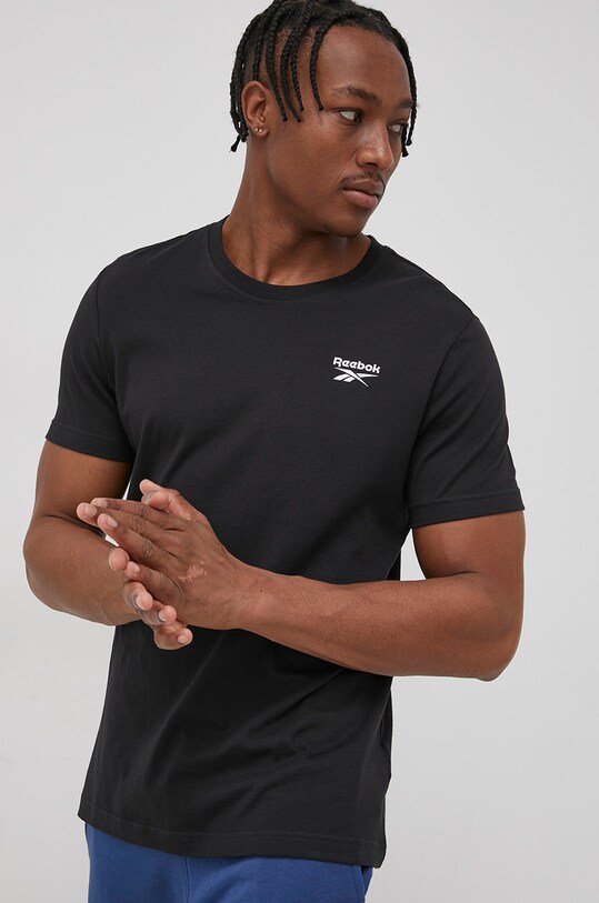 Reebok t-shirt bawełniany IDENTITY czarny HG4441