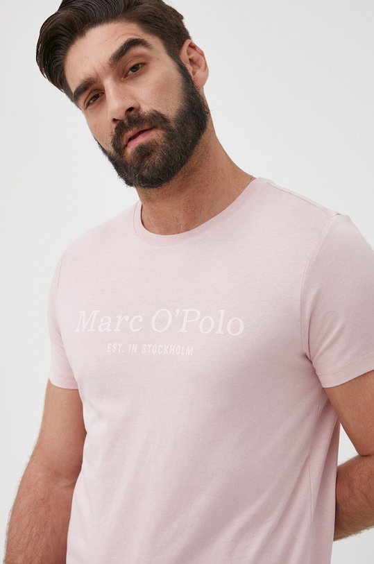 Bavlnené tričko Marc O'Polo potlač ružová 223222051024