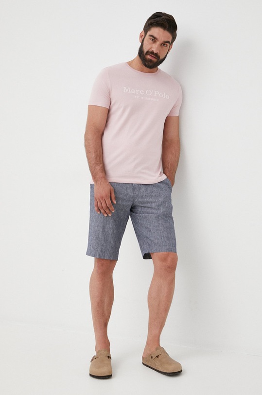 Bavlnené tričko Marc O'Polo 223222051024 ružová SS22