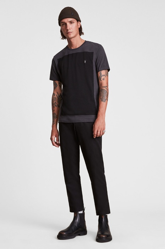 Odzież AllSaints T-shirt bawełniany LOBKE SS CREW MD098V czarny