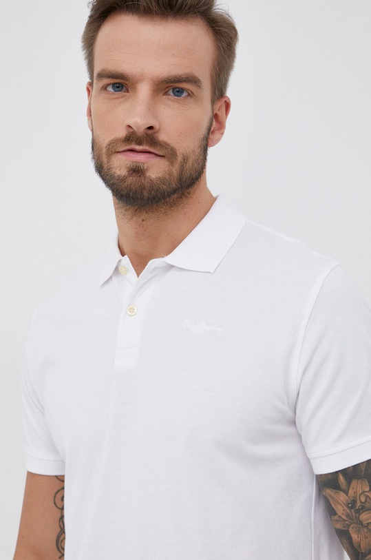Pepe Jeans Polo bawełniane Vincent biały PM541824.800