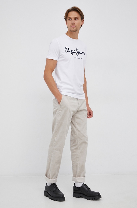 Pepe Jeans Tricou Original Stretch PM508210.800 alb SS22