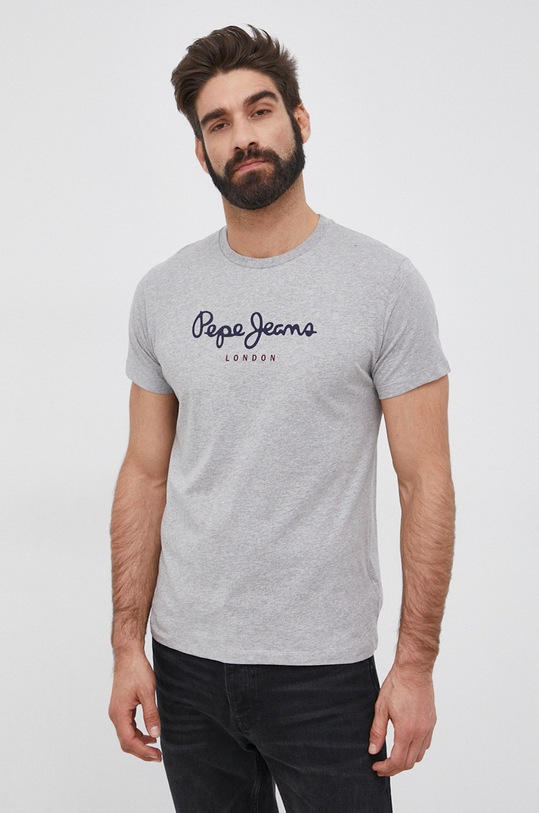 Pepe Jeans Tricou din bumbac Eggo gri PM508208.933