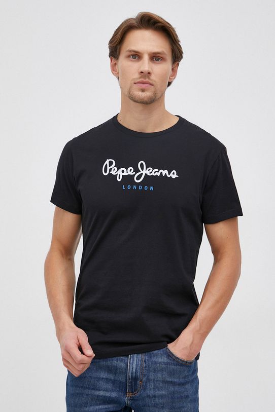Pamučna majica Pepe Jeans Eggo N print crna PM508208.999
