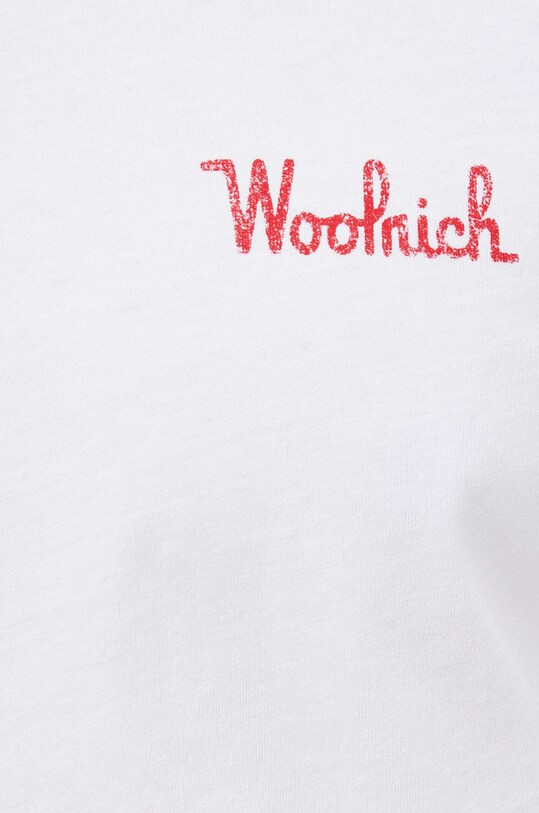 Woolrich t-shirt bawełniany biały CFWOTE0065MRUT2926
