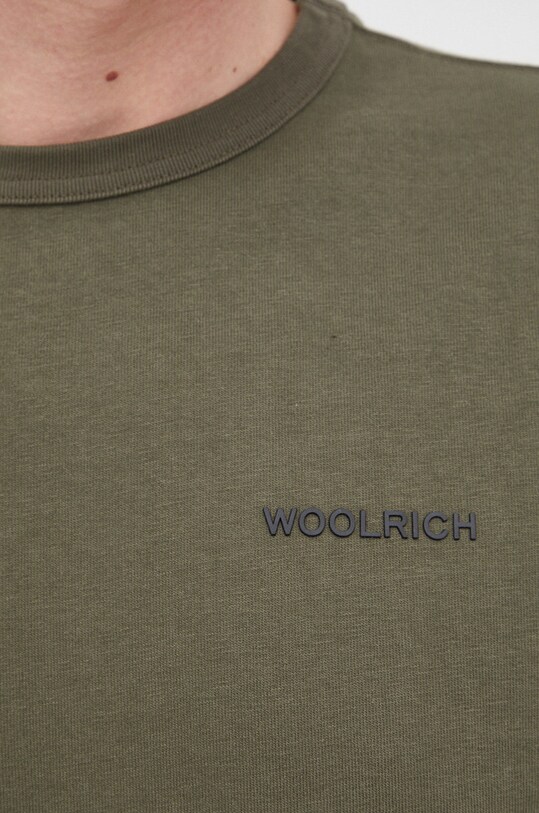 Woolrich t-shirt bawełniany CFWOTE0067MRUT2924 zielony