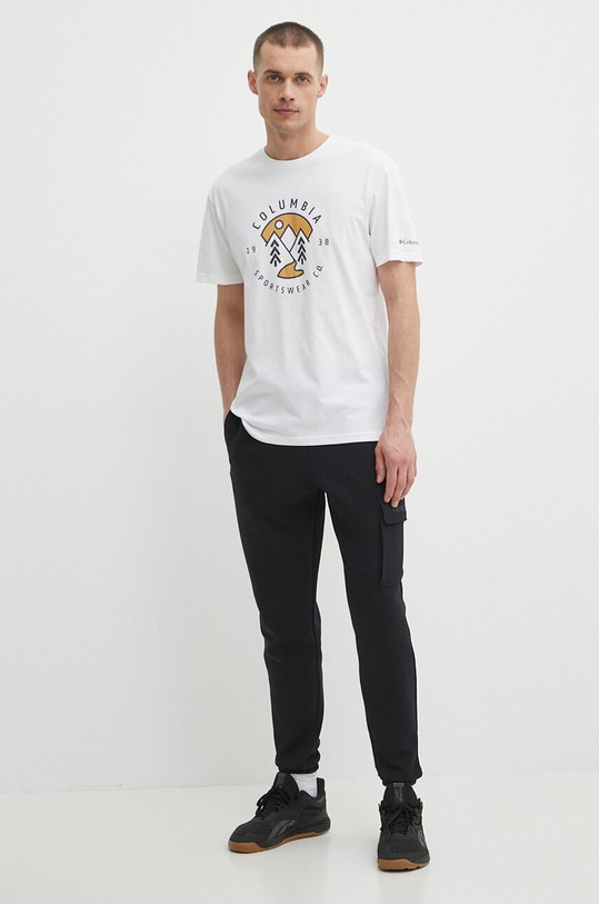 Columbia t-shirt bawełniany Rapid Ridge 1888813. beżowy SS25