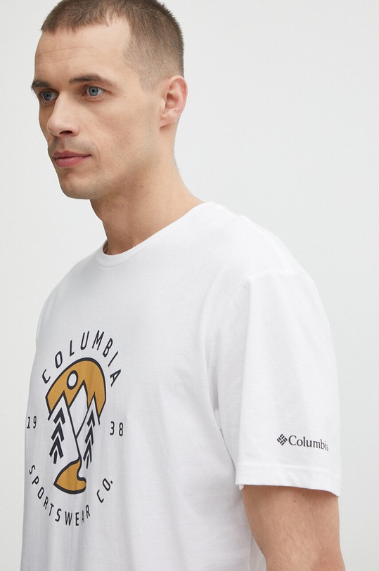 Columbia t-shirt bawełniany Rapid Ridge beżowy 1888813.