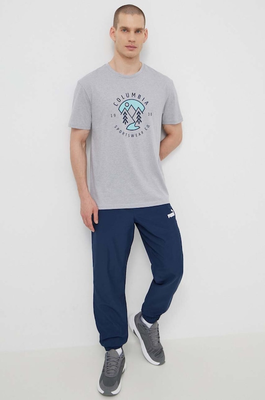 Columbia t-shirt bawełniany Rapid Ridge 1888813. szary SS25