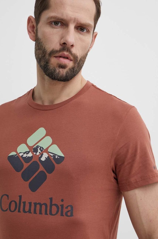 Columbia t-shirt bawełniany Rapid Ridge czerwony 1888813.