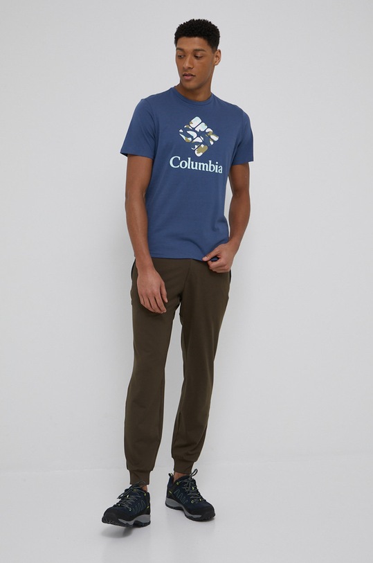 Columbia t-shirt bawełniany Rapid Ridge 1888813. granatowy SS25