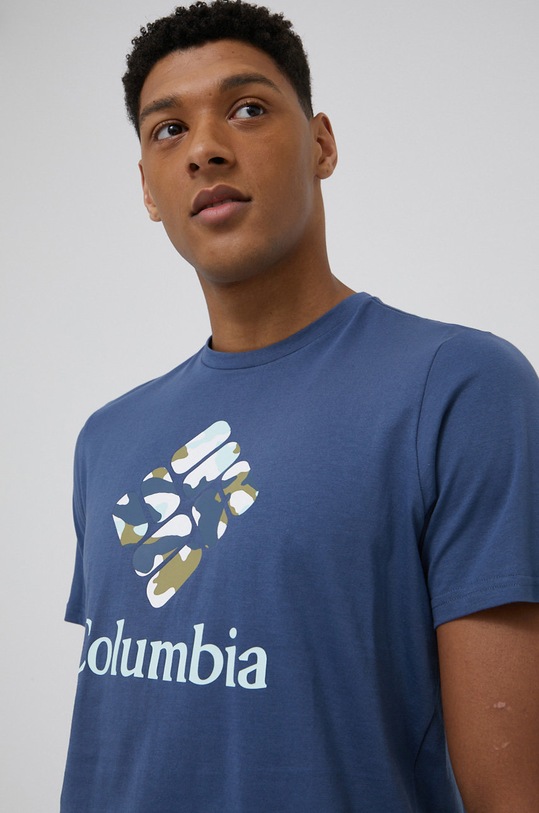 Columbia t-shirt bawełniany Rapid Ridge granatowy 1888813.