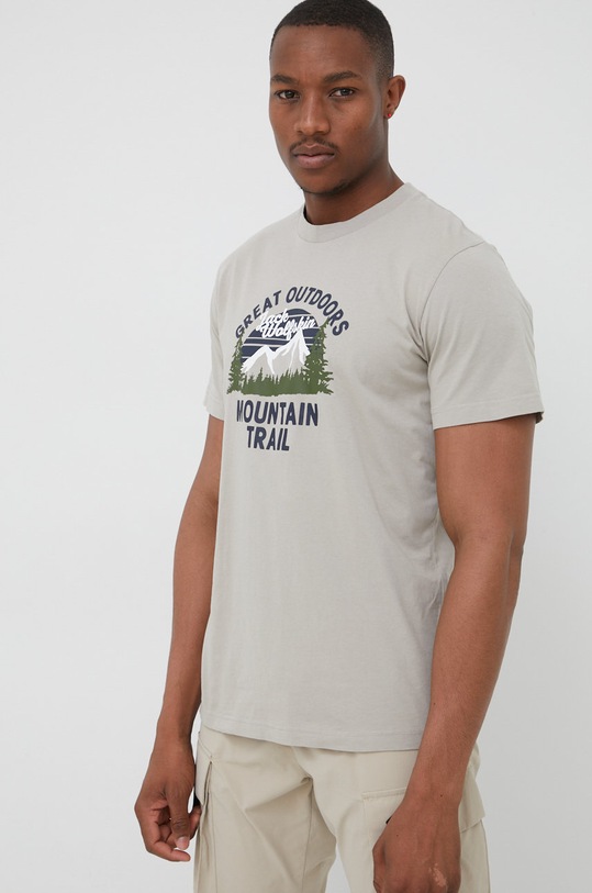 Bavlnené tričko Jack Wolfskin sivá 1808401.6954