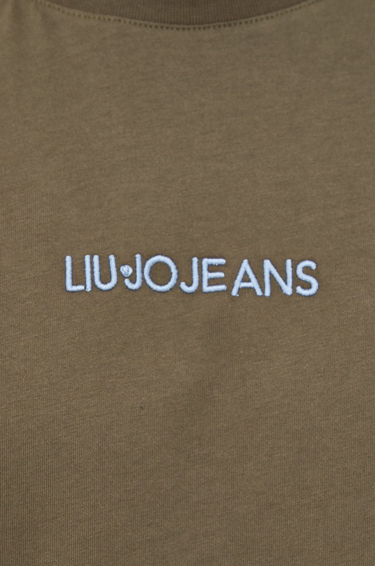 Liu Jo t-shirt bawełniany M122P204JEANSTEE M122P204JEANSTEE zielony