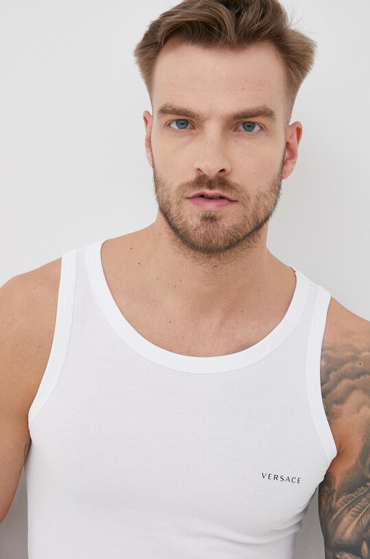 Versace t-shirt (2-pack) z elastanem biały AU04022