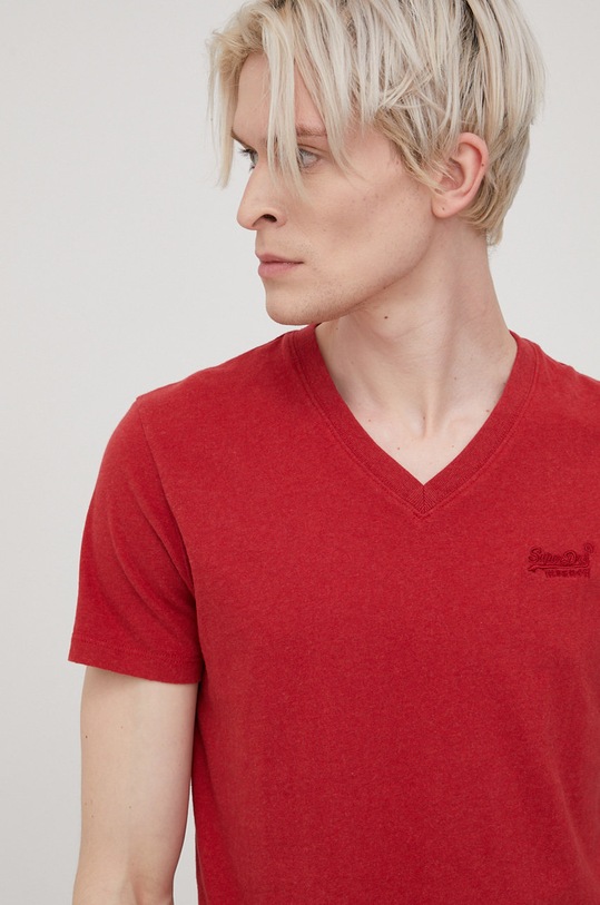 Superdry t-shirt bawełniany czerwony M1011170A.6CY