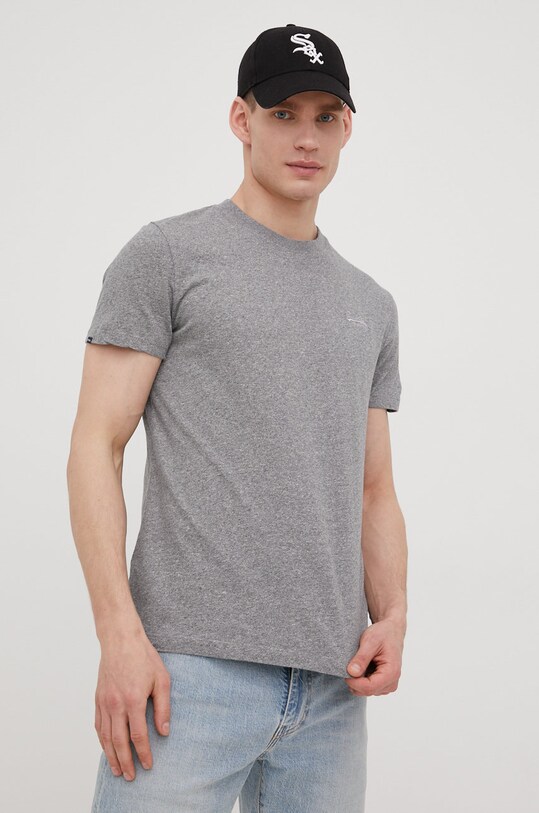 Bombažen t-shirt Superdry Brez vzorca siva M1011245A.4HK
