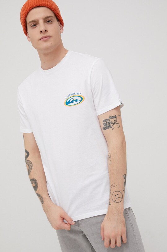 Oblečení Bavlněné tričko Quiksilver EQYZT06658 bílá