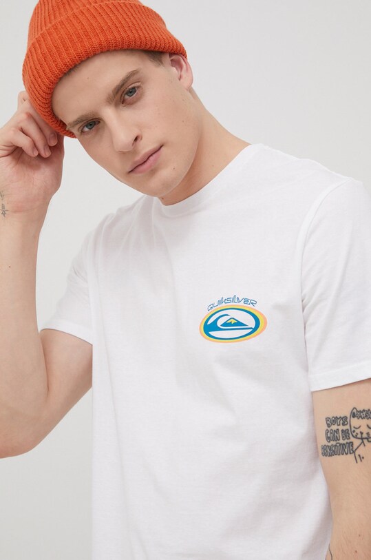 Bavlněné tričko Quiksilver bílá EQYZT06658