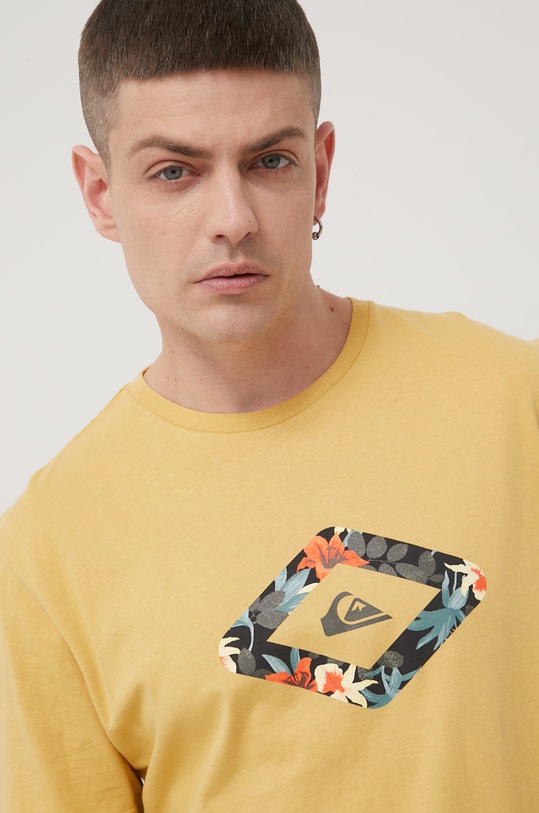 Quiksilver t-shirt bawełniany EQYZT06664 żółty